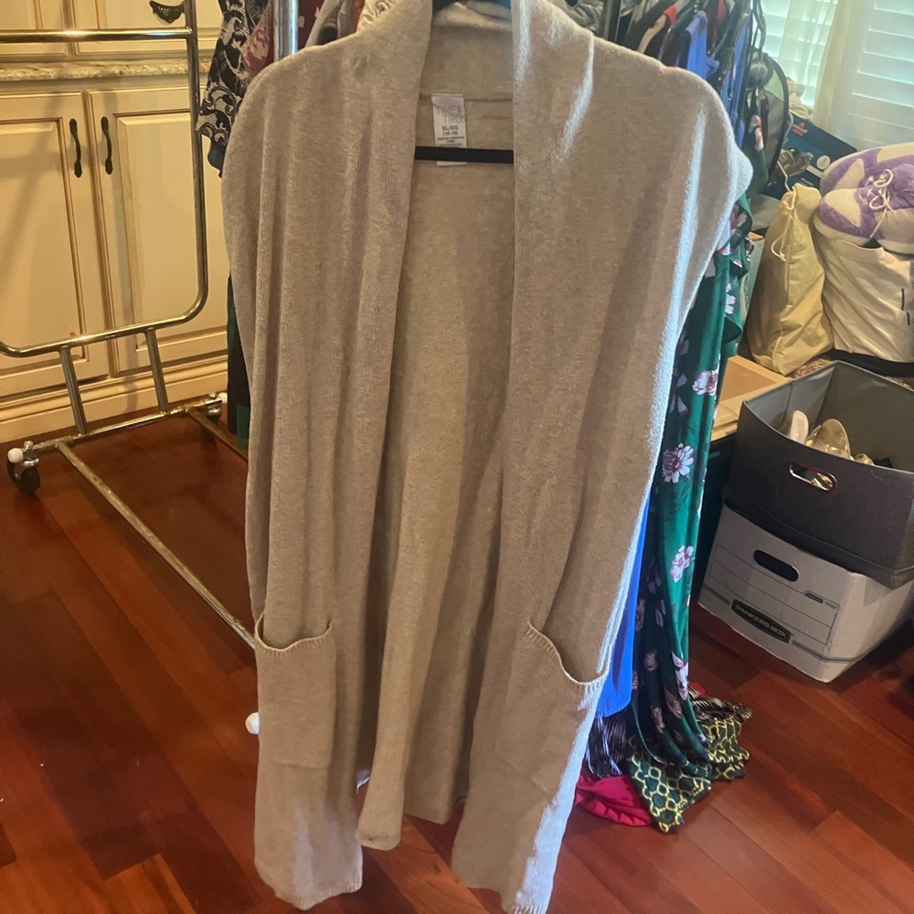 Time and Tru Women's Cozy Open Cardigan - Light Gray